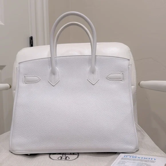 ❌SOLD❌HERMES SNOW WHITE BIRKIN 30 Pladium hardware full kit, pristine condition - Picture 3 of 8